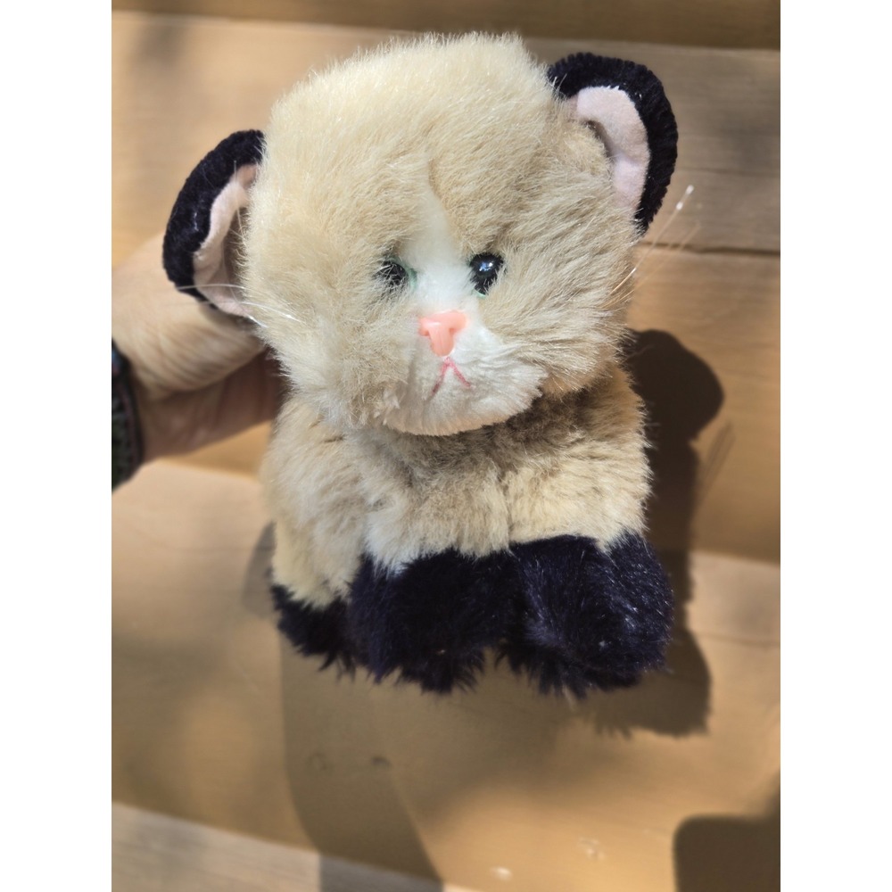 VTG Kitty Kitty Kittens Tyco Tan Black SIAMESE CAT Purrs No Collar 1992